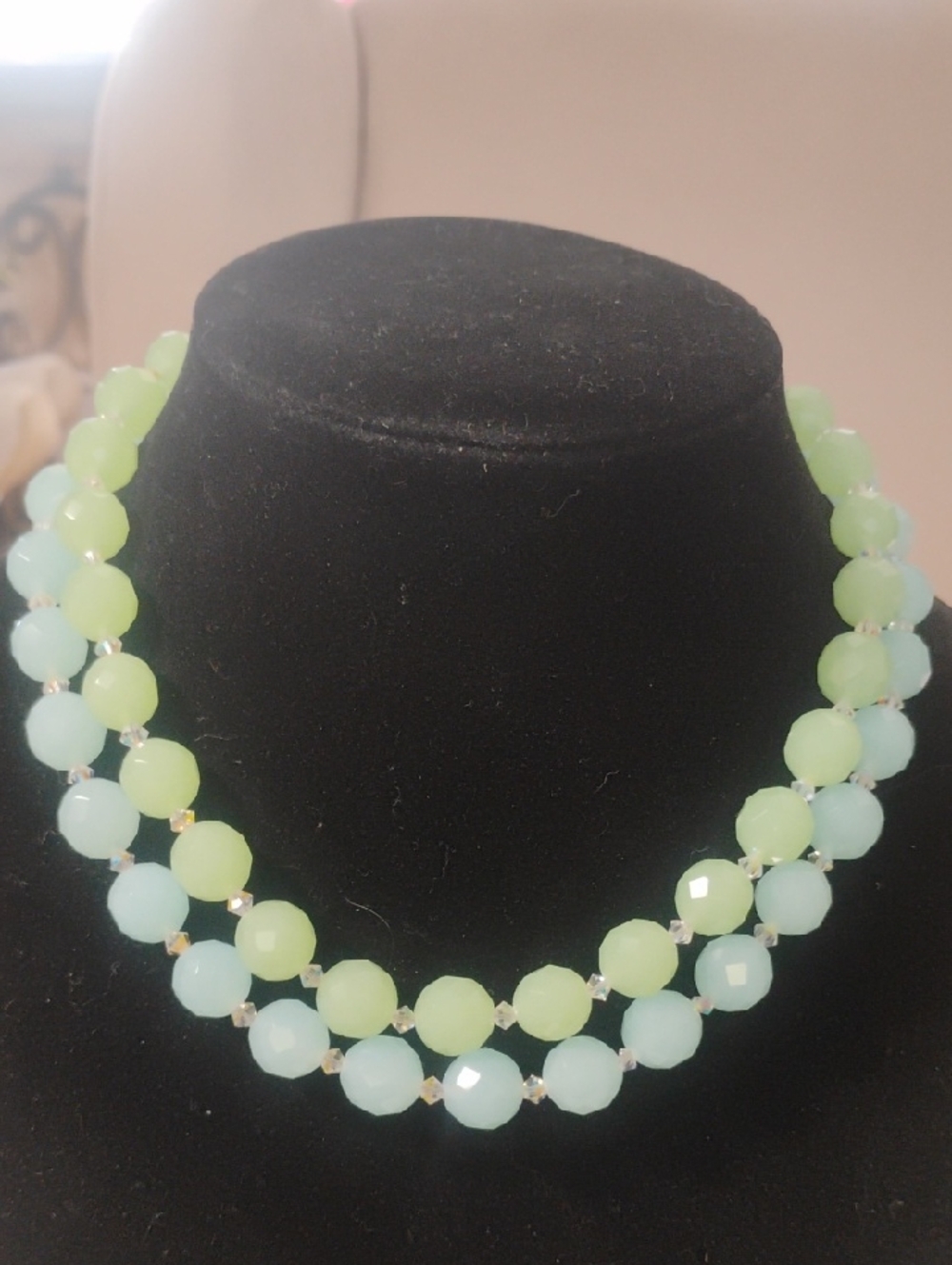 925 Sterling Stamped Vintage Beaded Double Strand Necklace